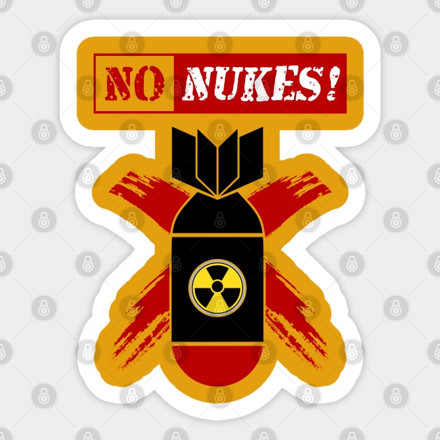 NO NUKES | Anti-nuclear weapon! Sticker by VISUALUV